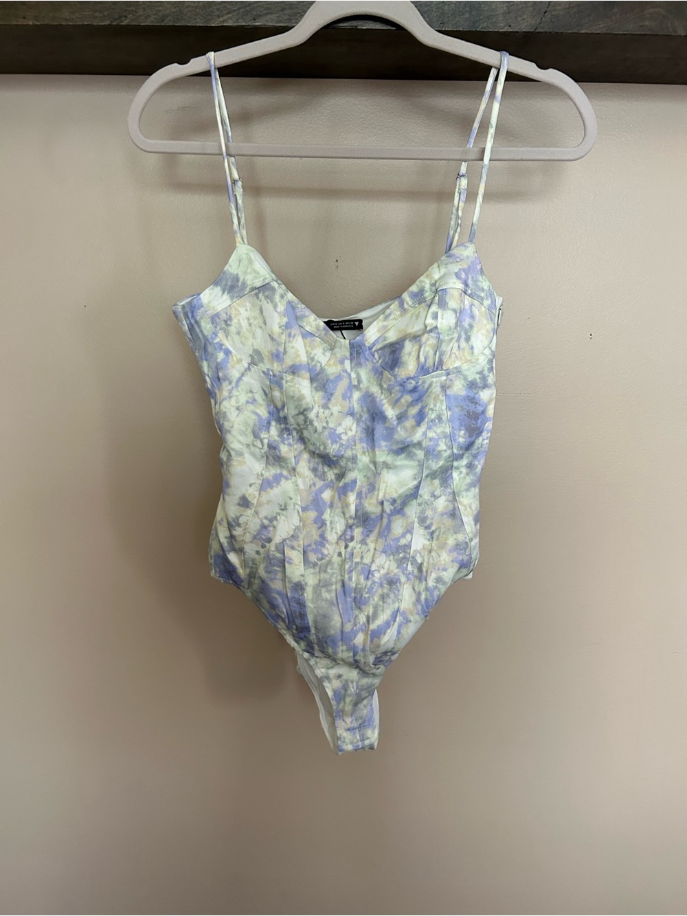 Zara Pastel Lavender & White Floral Bodysuit NWT